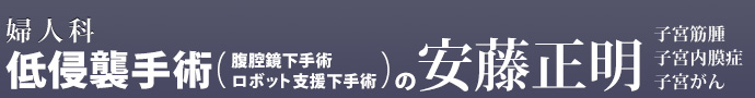 低侵襲手術(腹腔鏡下手術・ロボット支援下手術)の安藤正明 宮筋腫・子宮内膜症・子宮がん